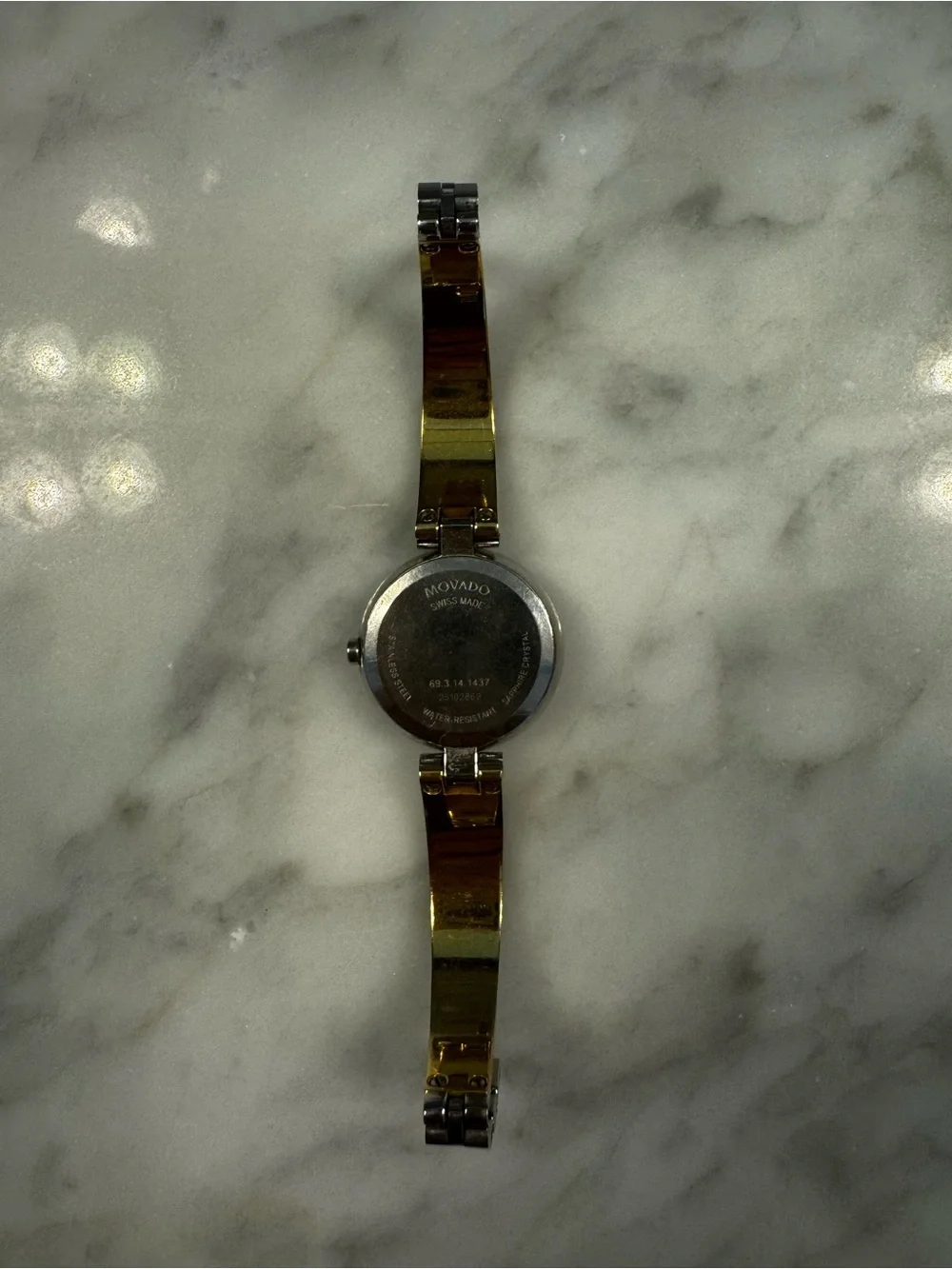 Movado Two-Tone Gold and Silver Women's Bangle Watch